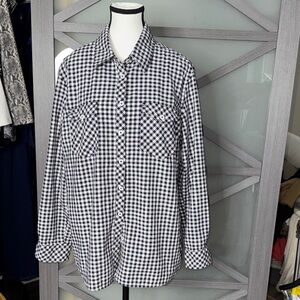 Bit & Bridle Black and White Plaid Shirt